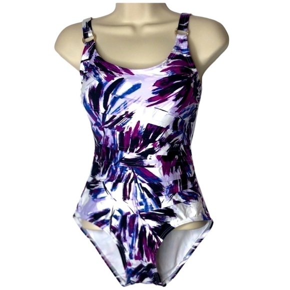 Calvin Klein Other - Calvin Klein Rosette Multi Island Feather Starburst One Piece Swimsuit